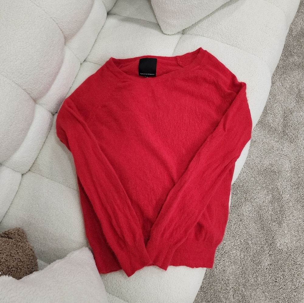 Second Female Emmy O Neck Angora Blend Sweater